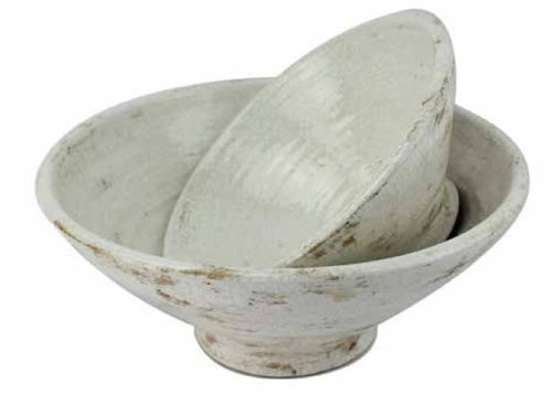 Vintage White Footed Bowl